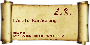 László Karácsony névjegykártya